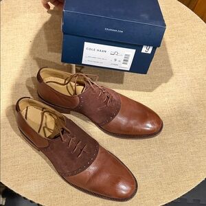 Cole Haan Two-Tone Leather Saddle Oxford Dress Shoes